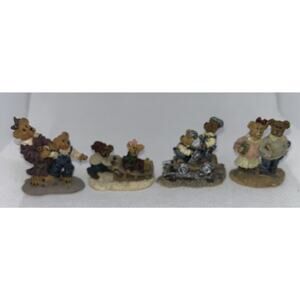 LOT FOUR Small Mini Boyds Bears Figurines - 2000
